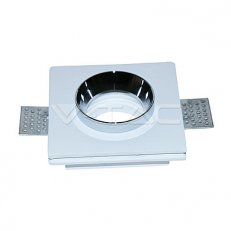 GU10 Fitting Gypsum White Recessed Light With Chrome Metal Square, VT-866