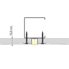 Hliníkový profil pro sádrokarton AU 55x15mm včetně mléčného difuzoru 3m