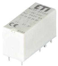 Miniaturní paticové relé MER2-024DC, kontakty 2xCO,8A, 24V DC ETI 002473032