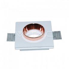 GU10 Fitting Gypsum White Recessed Light With Rose Gold Metal Square, VT-866