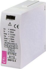 ETI Modul svodiče přepětí MOD.ETITEC B T12 440/12,5,25kA, 60kA, 12,5kA, 440V AC