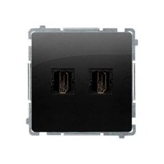 Zásuvka HDMI dvojitá černá matná :3015 KONTAKT SIMON BMGHDMI2.01/49
