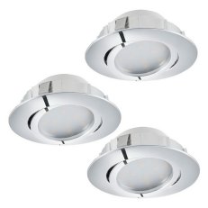 Zápustné svítidlo PINEDA SET 3XLED d84 chrom 14,7W IP20 EGLO 95852