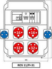 ROS 11/FI-31 Zásuvková rozvodnice 1x3253