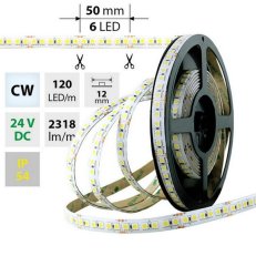 LED pásek SMD5050 CW, 120LED, 5m, 24V, 28,8 W/m MCLED ML-126.682.60.0