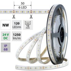 LED pásek SMD2835 NW, 120LED, 5m, 24V, 14 W/m MCLED ML-126.817.60.0