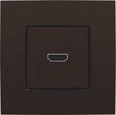 Zásuvka HDMI-šroubový konektor-DARK BROWN NIKO 124-69416