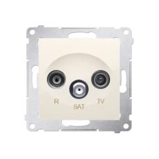 Zásuvka R-TV-SAT koncová, (strojek s krytem) krémová KONTAKT SIMON DASK.01/41