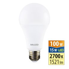 LED žárovka 15W, E27, 2700K, CRI80, vyz. úhel 200°, 360° 1521lm