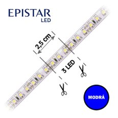 LED pásek 120LED/m, 2835, IP65, modrá, 12V, 10m FK TECHNICS 4738250-60