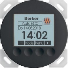 Digitální termostat s nastavením času, R.x/1930/R.cla., černá BERKER 20462045