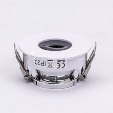 GU10 Fitting White+Chrome Round, VT-873 V-TAC SKU3160