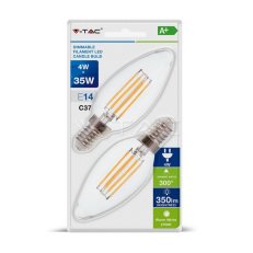 LED Bulb - 4W Filament  E14 Candle Warm