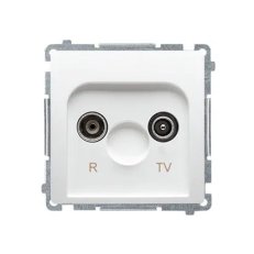 Zásuvka R-TV koncová (10dB)pro průběžné zásuvky, bílá BMZAK10/1.01/11