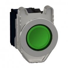 Ovládač stiskací prosvětlený zapuštěný Zelená 230V AC 1Z+1V SCHNEIDER XB4FW33M5