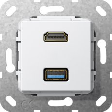 HDMI USB 3.0 A G-Ch vložka čistě bílá GIRA 567803