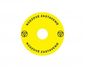 Štítek nouzového zastavení NOARK pro Ex9P1 H, samolepicí, žlutý, průměr 90mm, SK