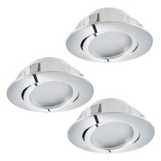 Zápustné svítidlo PINEDA SET 3XLED d84 chrom 16,5W IP20 EGLO 95858