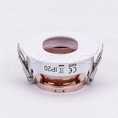 GU10 Fitting White+Rose Gold Round,  VT-