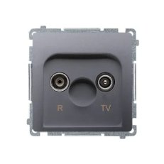 Zásuvka R-TV koncová (10dB)pro průběžné zásuvky, Inox BMZAK10/1.01/21