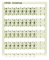 Popisovací karta WSB potisk E130.0, E130.1,.. E139.6, E139.7 (1×) bílá
