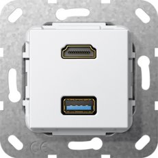 HDMI, USB 3.0 A vložka čistě bílá GIRA 567903