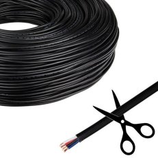 4-žilový kulatý silikonový kabel AWG 20/0,5 mm2 černý plášť, červ/zel/mod/bí