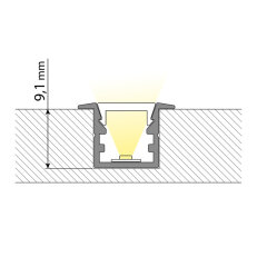 Vestavný AL profil VG, 15x10mm, vč. mléč MCLED ML-761.343.74.1