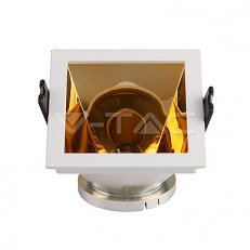 GU10 Fitting White+Gold Square, VT-875 V-TAC SKU3166