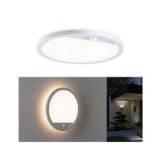 Outdoor 230V Lamina Panel round PIR whi