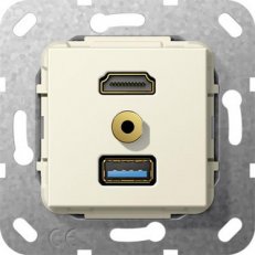 HDMI,USB 3.0 A,mini Gen.ch., kr.kabel vložka krémově bílá GIRA 568001