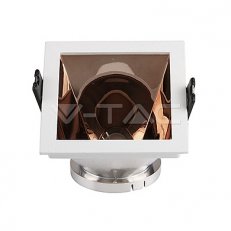 GU10 Fitting White+Rose Gold Square, VT-875 V-TAC SKU3167