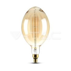 LED žárovka V-TAC 8W Straight Filament E27 BF180 Amber stmívatelné 2000K