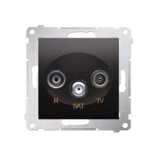 Zásuvka R-TV-SAT průběžná, antracit mat, metalizované KONTAKT SIMON DASP.01/48
