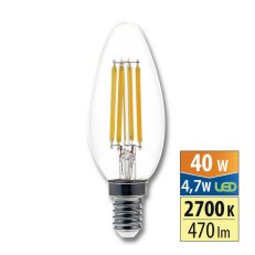 LED žárovka svíčka 4,7W, E14, 2700K, CRI MCLED ML-323.032.87.0