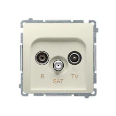Zásuvka R-TV-SAT koncová, 1x vstup: 5-2400 MHz, béžová BMZAR-SAT1.3/1.01/12