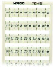 Popisovací karta WMB s potiskem 1-50 (2×) neflexibilní bílá WAGO 793-666