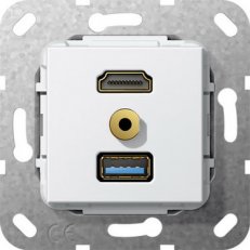 HDMI,USB 3.0 A,mini vložka čistě bílá GIRA 568103