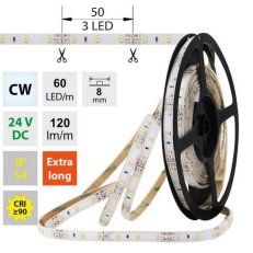 LED pásek SMD3528 CW, 60LED, IP54, 5m, 24V, 4,8 W/m MCLED ML-126.212.60.0