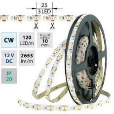 LED pásek SMD2835 CW, 120LED, 50m, 12V, 28,8 W/m MCLED ML-121.705.60.2
