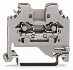 2vodičová průchozí svorka 4mm2 Boční držáky značení šedá WAGO 281-101