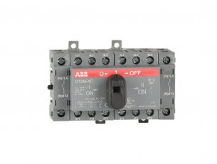 Přepínač ABB OT25F4C 4P I-0-II 32A, montáž na DIN lištu, bez rukojeti