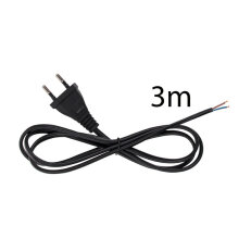 Přívodní plochý kabel 3m s plochou vidlicí, 2x0,75mm2, černý