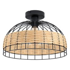 Stropní svítidlo ANWICK 1xE27 černá/RATTAN 60W IP20 EGLO 43398