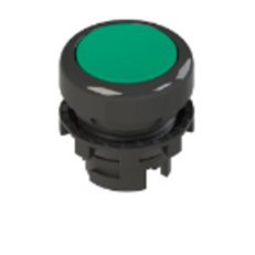 PIZZATO Prosvětlené tlačítko, 20 mm, zelené, bez symbolu, černý kroužek