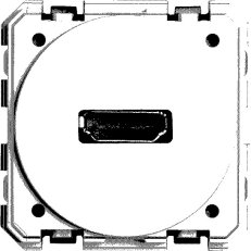 Přístroj zásuvky HDMI, šroubové připojení gallery, 45x45 mm, kulatý profil