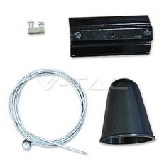 Hanging Track Light Kit 1M/4Line Black,