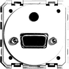 Přístroj zásuvky SUB-D 15 (VGA) + Jack 3,5-šroub. přip., 45x45 mm, kulatý profil