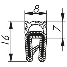 Těsnicí profil MCC 1,0-2,0mm RAL 9005 černý, svitek 2x50m MOREK MCC023AB12