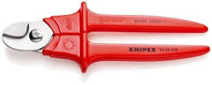 Kabelové nůžky Rukojeti přestříkány umělou hmotou KNIPEX 95 06 230 SB